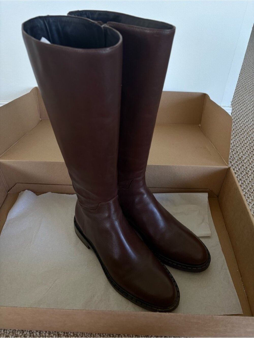 Reformation Nancy Knee High Riding Boot Espresso Brown Leather | 9 US, 39.5 EU - Picture 11 of 16